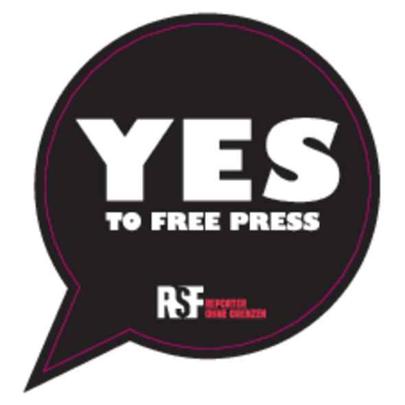 Aufkleber "yes to free press"