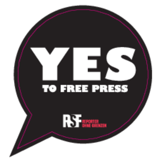 Aufkleber "yes to free press"